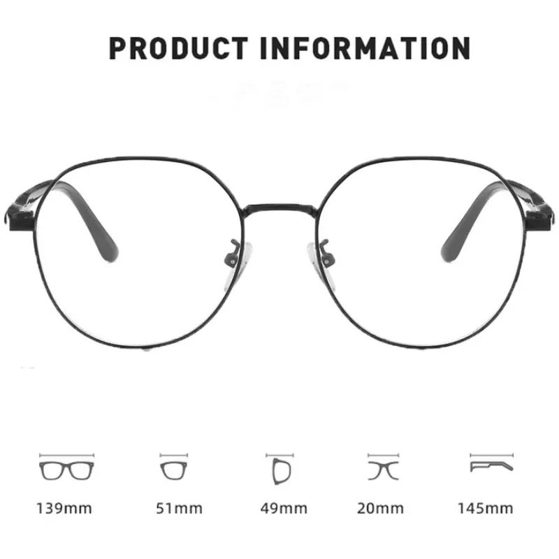 Unisex Trendy Optical Spectacle Eyeglasses Female Anti Blue Light Computer Glasses Luxury Round Frame Plain Eyewear