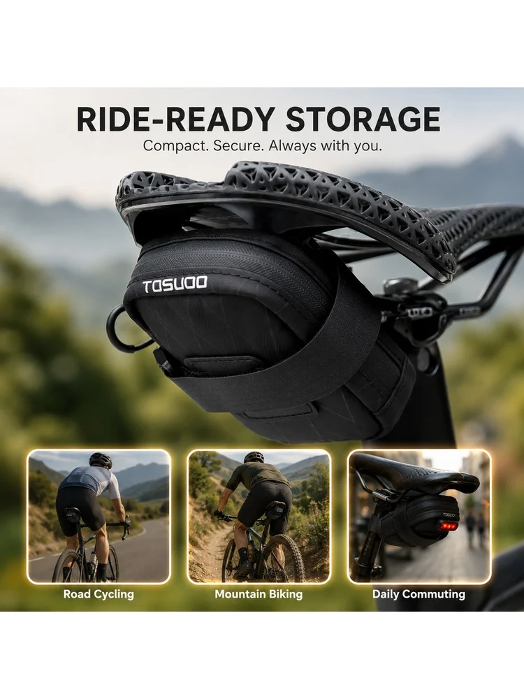 AliExpress NONE Lightweight Compact Bicycle Saddle Bag Mounts on Seat Post for Road Bikes Streamlined Wind-resistant Pouch Stores Essentials