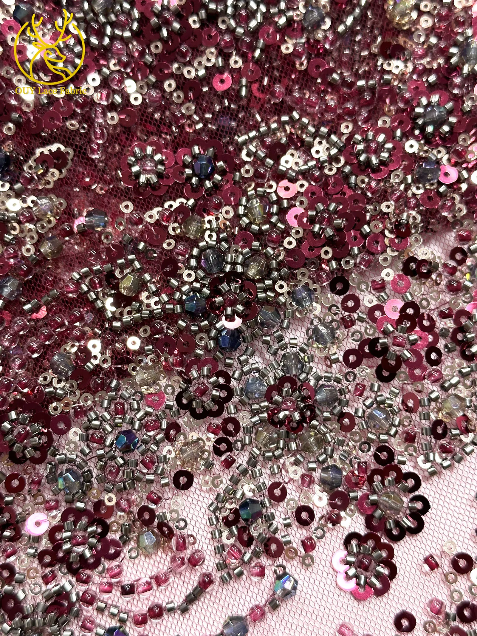 Schwarzer Luxuriöser Afrikanischer Handgefertigter Schwer Perlenverzierter Pailletten-Spitzenstoff 5 Yards Luxuriöser Französischer Tüll-Spitzenstoff für Partykleider – Detail 32