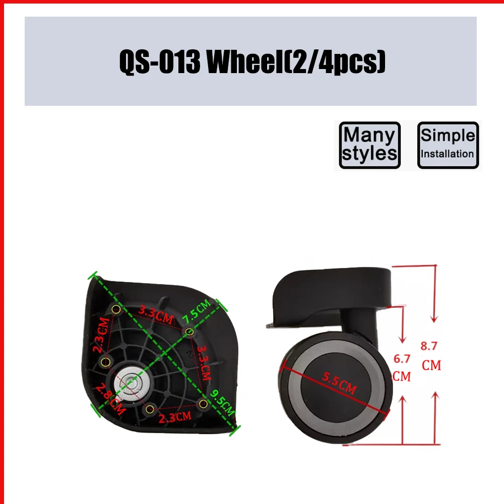 

Suitable QS-013 Trolley Case Wheel Pulley Sliding Universal Luggage Wheel Silent Smooth Wear-resistant Accessories Caster Wheels