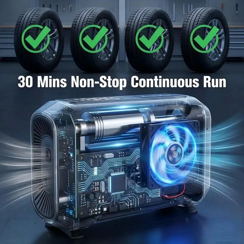 Heavy Duty 22mm Cylinder 12V DC Electric Air Pump for SUV High Quality Cordless Tire Inflator Portable Air Compressor