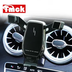 For Mercedes Benz C GLC Class W205 X253 2015-2021 Car Mobile Phone Holder Central Air Vent Wireless Charging Snap Stand Bracket