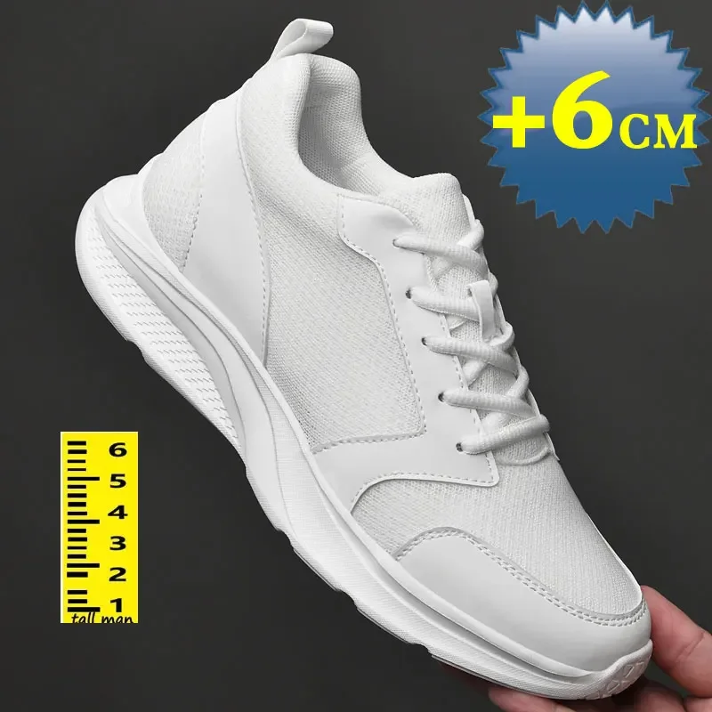 Men sneakers height increase shoes heightening shoes elevator shoes for men luxury insole 6cm tall man breathable designer men