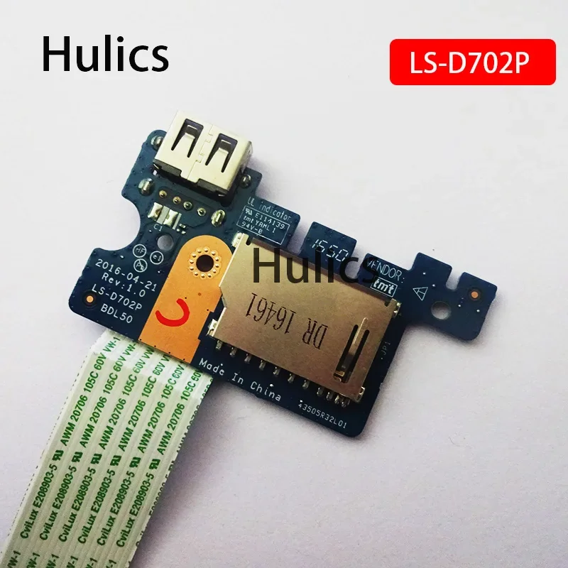 Hulics Used LS-D702P For HP 15-AY 15-BA USB Board Card Reader  With Cable BDL50 NBX0001ZP00