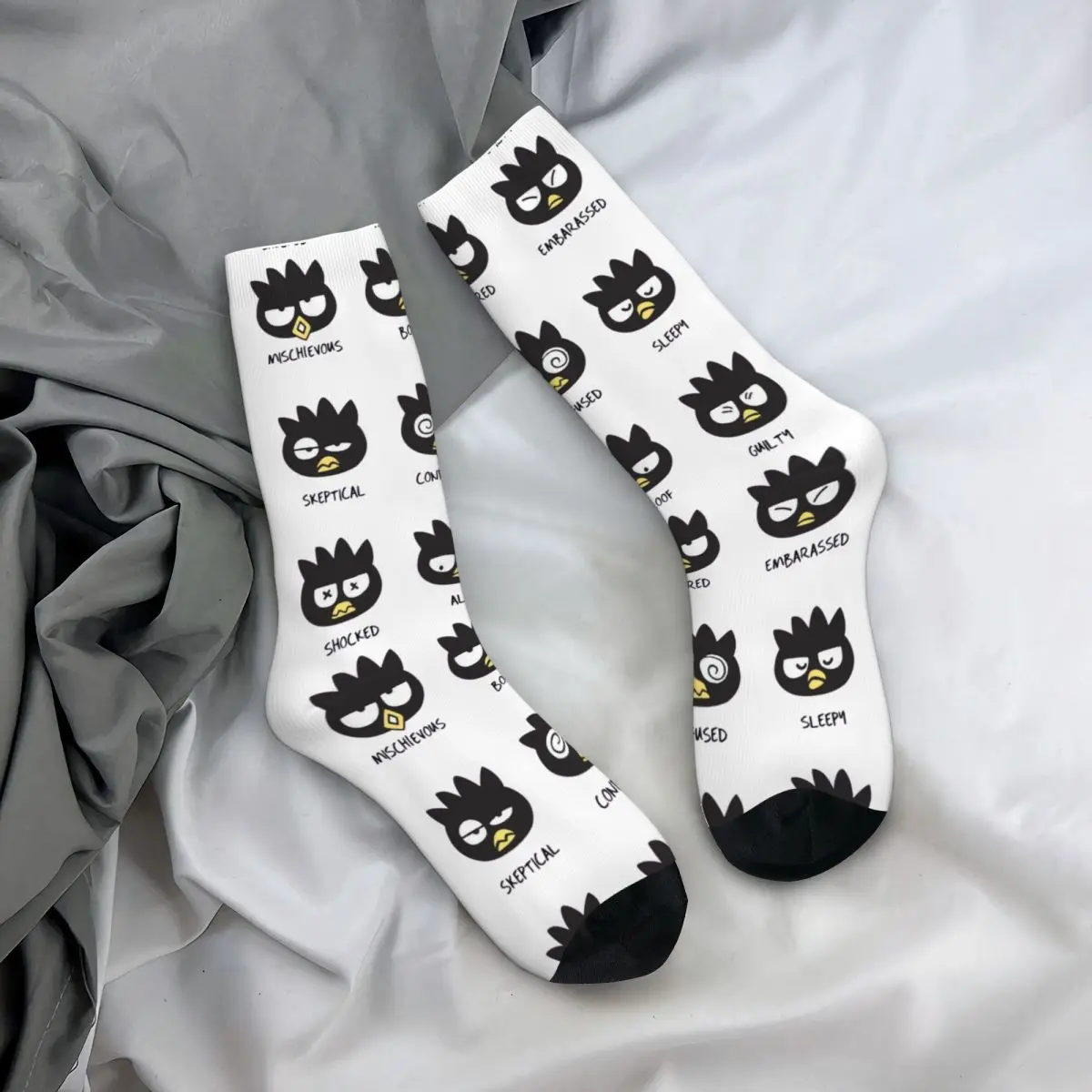 Vintage Cool Pinguïn Heren Compressiesokken Unisex Sanrio BADTZ-MARU Harajuku Patroon Gedrukt Nieuwigheid Crew Sok