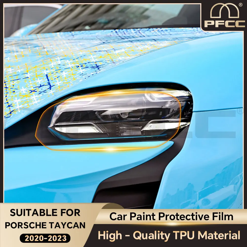 

8.5Mil Pre Cut Transparent Car PPF for Porsche Taycan 2020 2021 2022 2023 Paint Protection Film Car Wrap Headlight Rearview Film