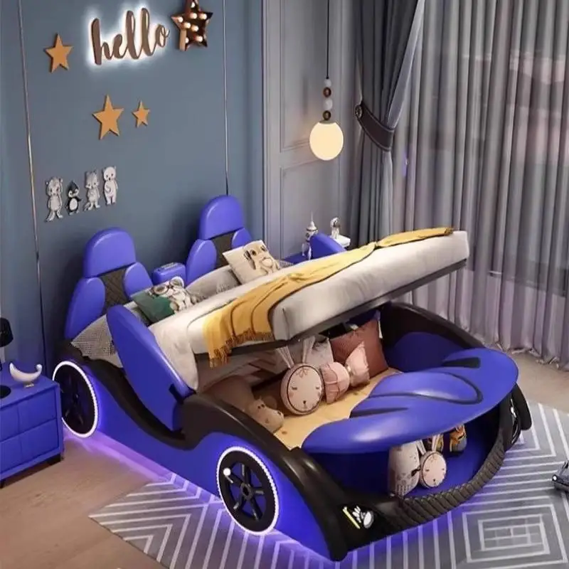 Luci Bianche Letti per bambini Decorazione Sicurezza Letti per bambini semplici in legno personalizzati Design singolo Moderno Lettino Per Bambini Mobili per la casa