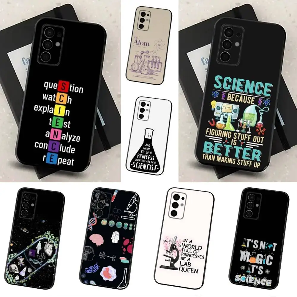 

Chemical Biology Experiments Phone Case For Samsung Galaxy A73,31,32,72,41,53,52,71,22,5G,Note,J7,8,9 Soft Black Cover