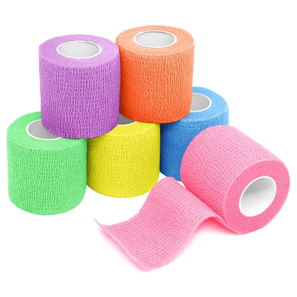 

Medical Supplies Sports Nonwoven Colorful Pet Self-Adhesive Bandage Elastic Sports High Quality self-adhesive bandage 6 rolls