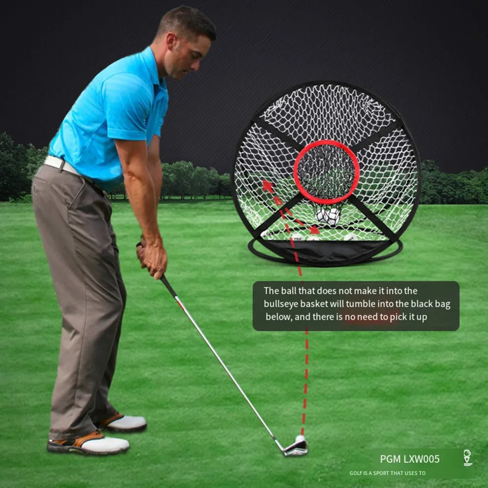 PGM Golf Training Net Small Foldable Golf Chisel Net Beginner's Teaching Tool Three-Dimensional Three-Layer Cutting Net Outdoor