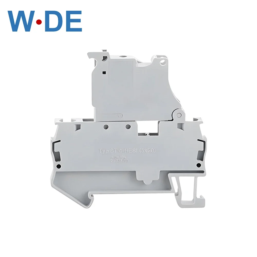 10Pcs ST 4-HESI 5X20 Fuse Terminal Block With Disconnect Lever Spring Connection Fuse Holder NS 35 DIN Rail Connector ST4-HESI