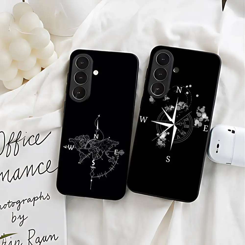 Global Compass Silicone Phone Case For Samsung Galaxy S21 S22 S23 S24ULTRA S25ULTRA FE Ultra Plus5G A52S S26 Soft TPU Cover