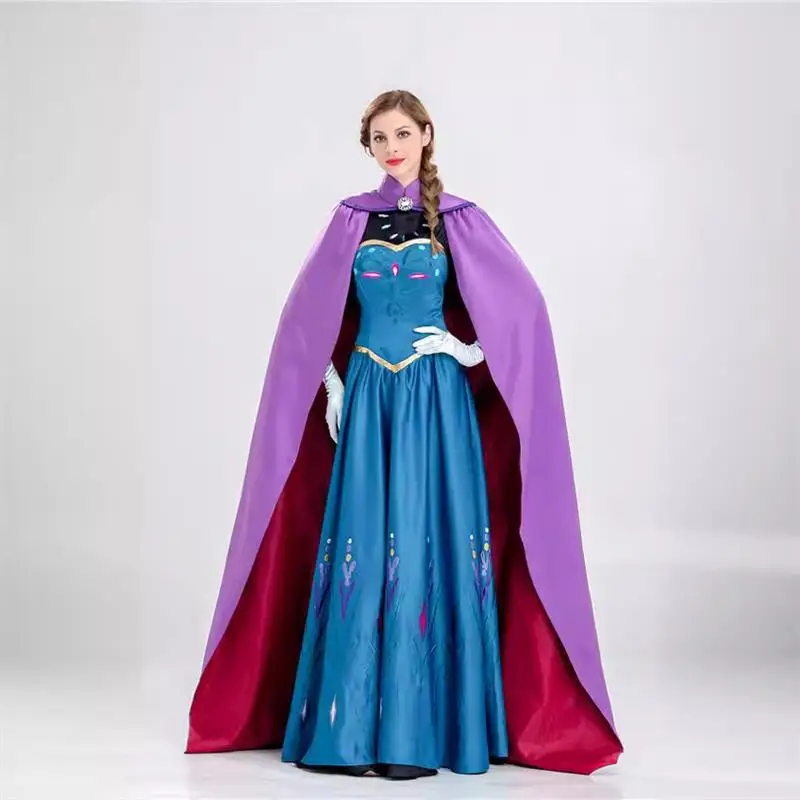 

Elsa Princess Dress Halloween Costume Anna Performance Outfit Adult Ceremony the Queen Ice Princess Women's Dress