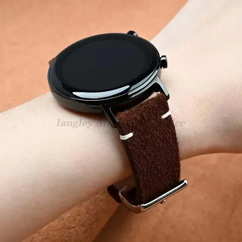 14 мм, 16 мм, 18 мм, быстросъемный мягкий замшевый ремешок 20 мм, 22 мм, коричневый, синий браслет из телячьей кожи, браслет для женщин и мужчин, аксессуары