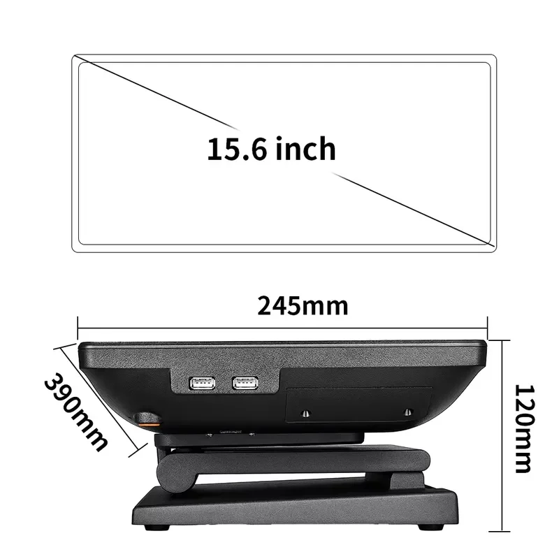 15.6 Inch Fast Food Wall-Mounted Touch Screen Kiosk All-in-One POS System Android OS Wi-Fi 4GB RAM Self-Service Ordering