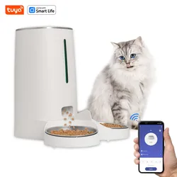 Automatic Cat Feeder for 2 Cats, WiFi Smart Feed Automatic Pet Feeder for Cats & Dogs, Timed Food Dispenser,Low Food Alarms