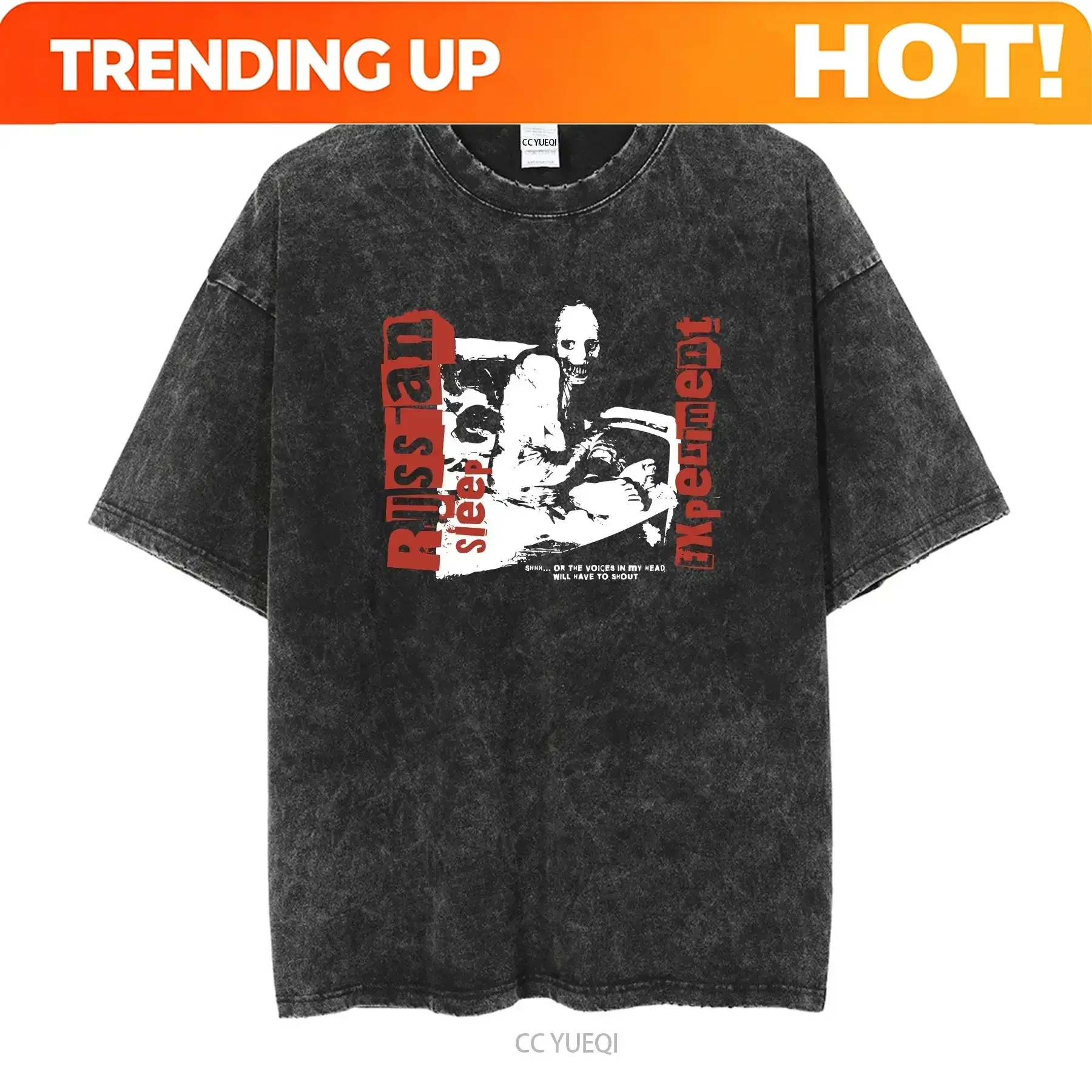 Customization Shirt Russian Sleep ExperimenT T Shirt Creepypasta Halloween Mens Vintage Washed Comfortable Homme Versatile Soft