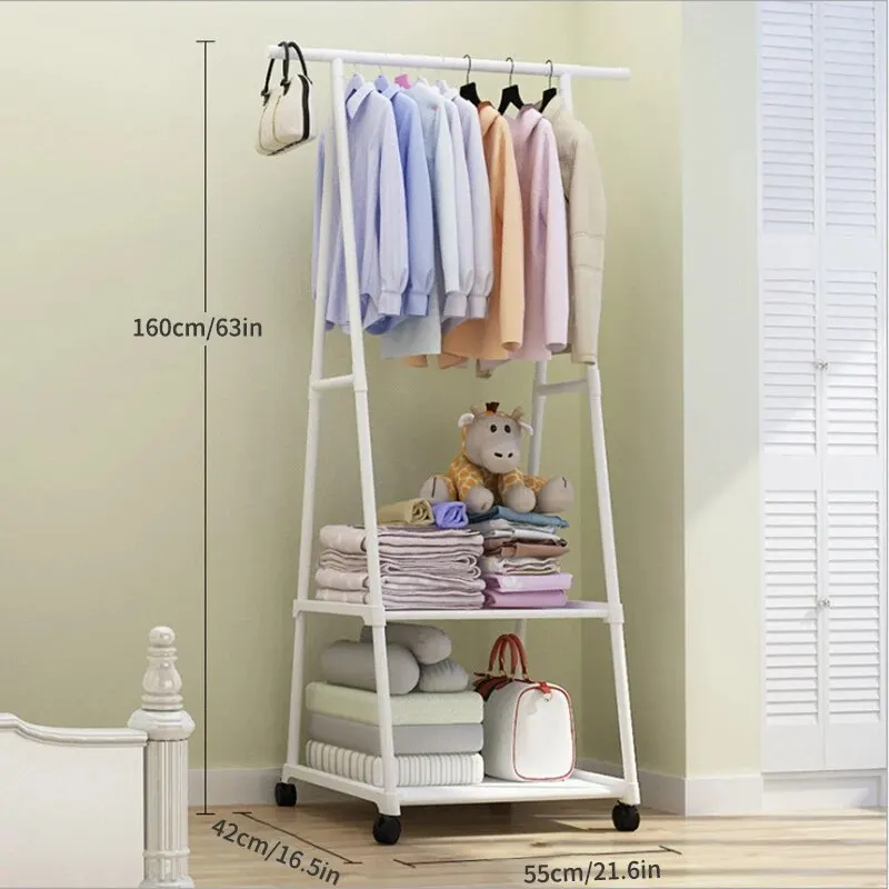 

Simple Clothes Hanger, Hat Rack, Floor Mounted Clothes Rack, Triangular Folding Bedroom, Household, Indoor Hanging Bag, Clothes