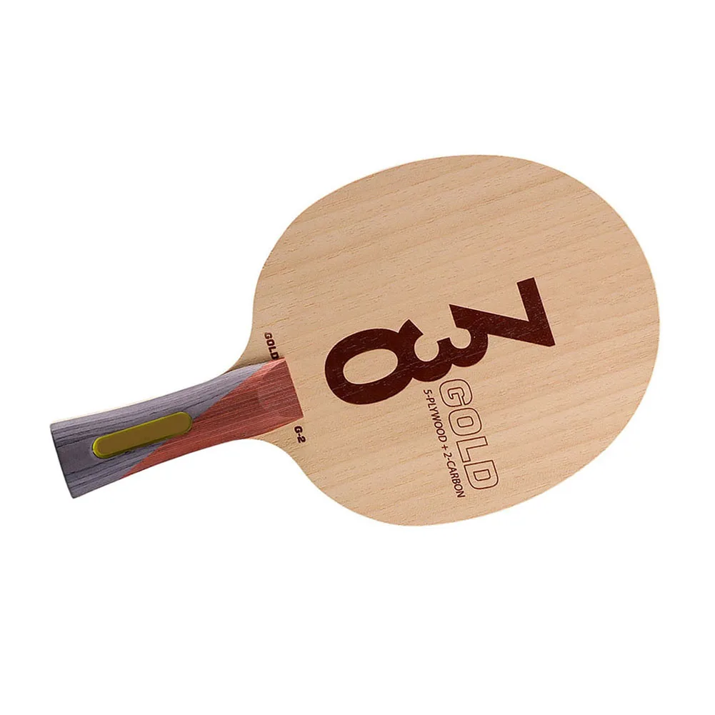 

Long Handle Table Tennis Racket Featuring 5W+2C Material Blend to Support Both Spin Generation and Shot Placement