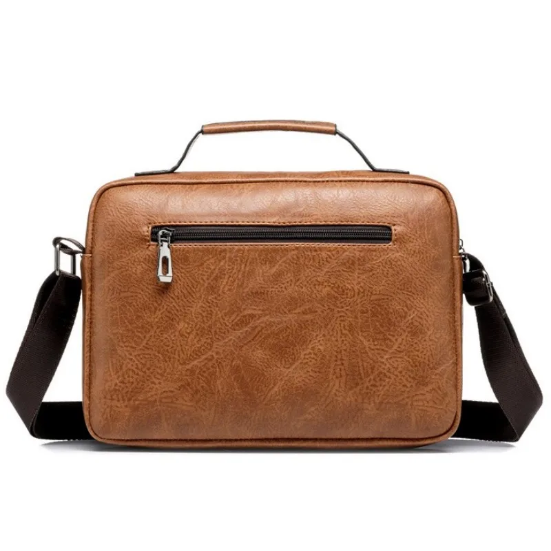 Bolso de hombro Vintage de cuero PU para hombre, bandolera de negocios, bolso de viaje de oficina informal Retro