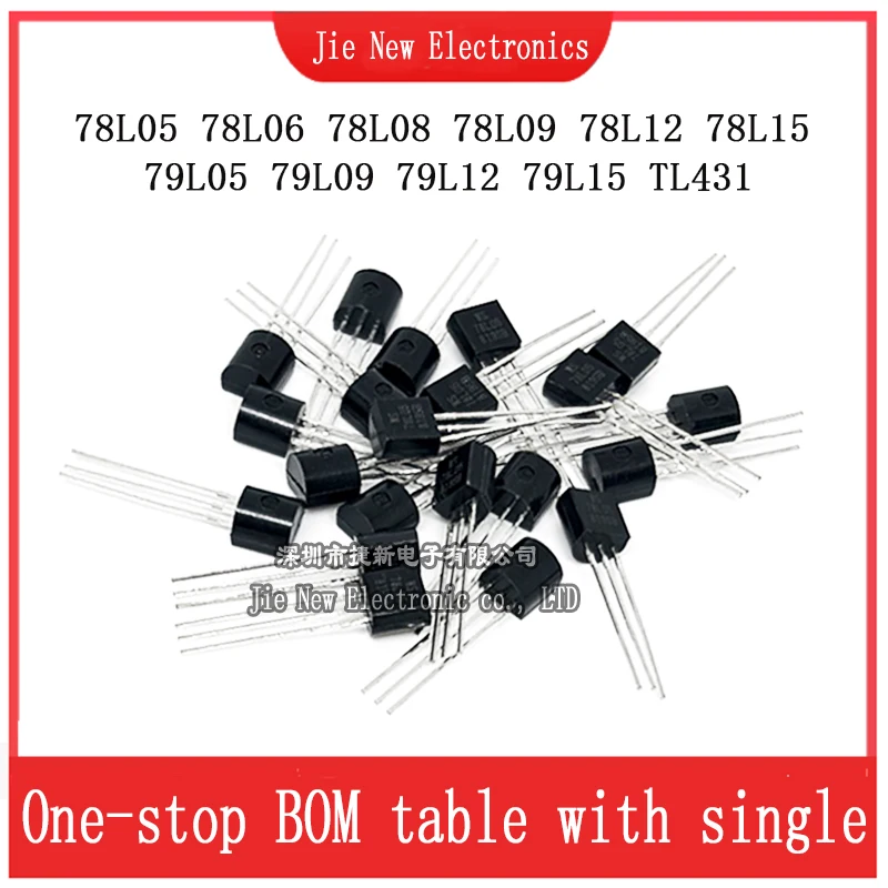 50PCS 78L05 78L06 78L08 78L09  78L12 78L15 79L05  79L09 79L12 79L15 TL431 TO-92 Voltage Regulator Triodes