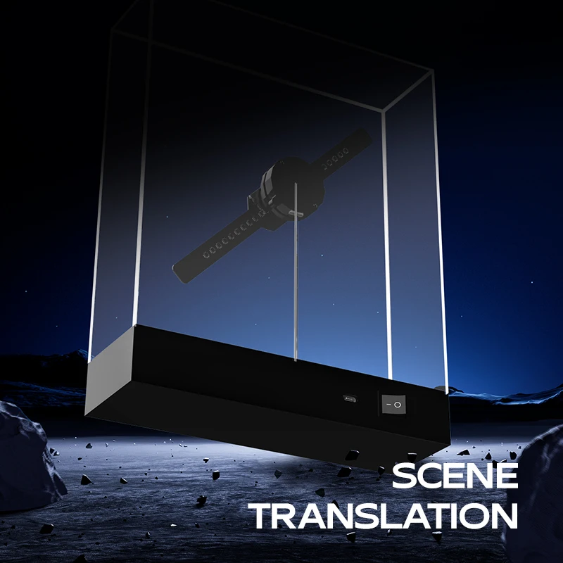 3D Holographic Fan LED Light Display Gift Box - Desktop Decor Video & Image Playing Feature