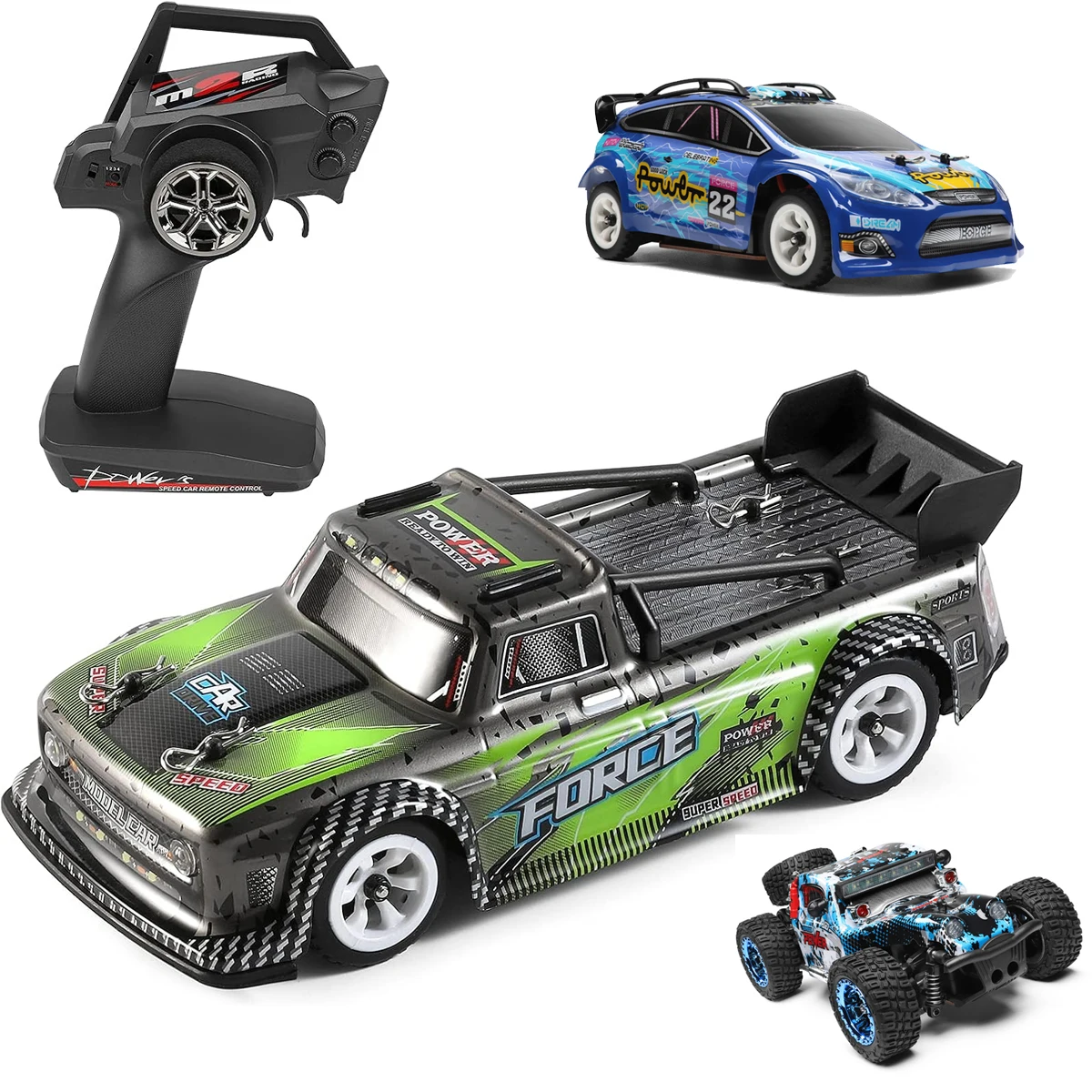 Großer Ausverkauf WLtoys 284131 1:28 4WD 2,4G Mini RC Rennwagen Hochgeschwindigkeits-Offroad-Fernsteuerung LED-Licht Drift-Legierungstruck Spielzeug Geschenk