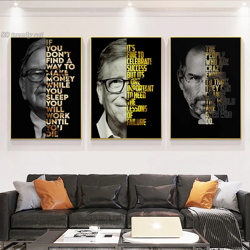 Famous Successful People Motivating Quotes Canvas Painting Steve Jobs Was Motivated To Quote Poster Wall Art Pictures Home Decor