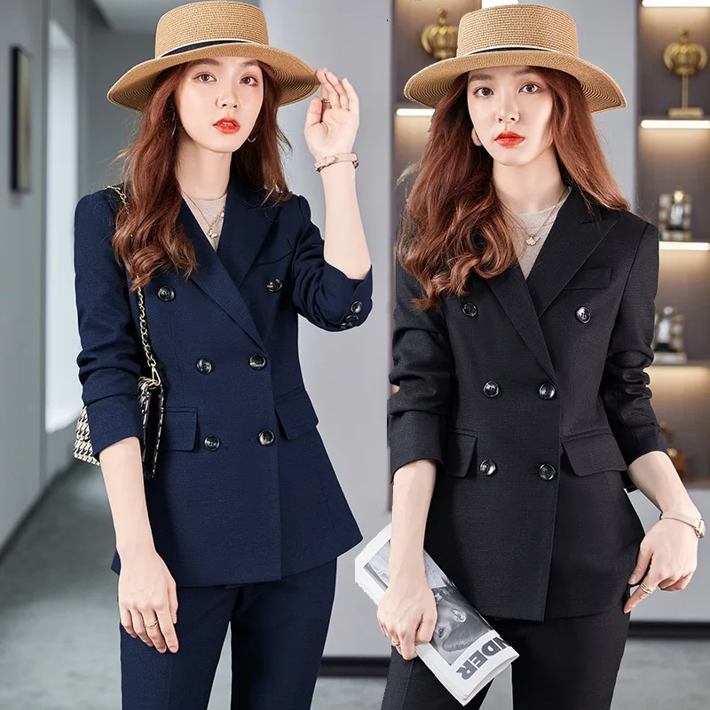 

2022 New Autumn and Winter Long Sleeves Business Women's Clothing Suit Business Formal Wear White-Collar Workwear Graceful Fashi