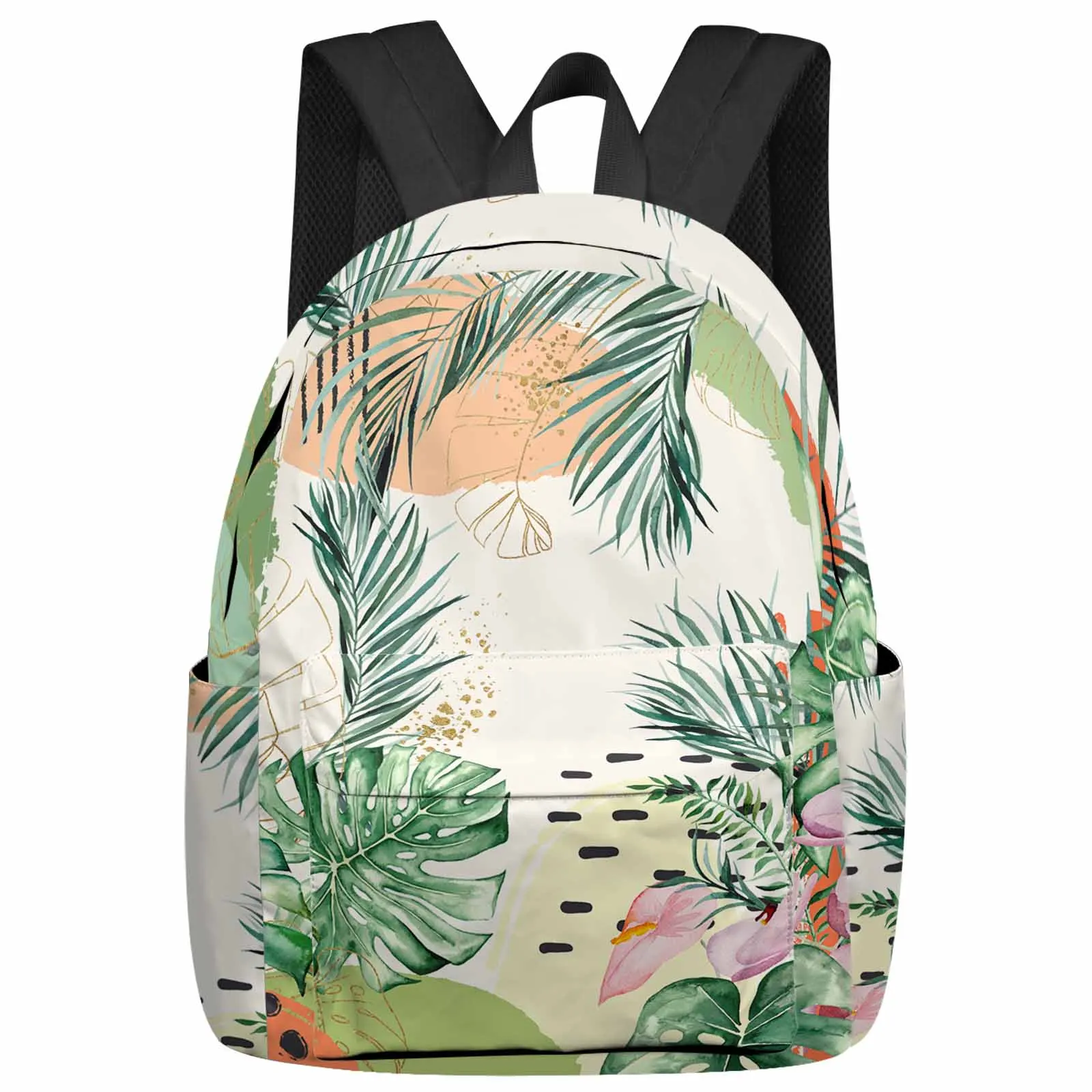 

Summer Tropical Palm Leaf Watercolor Large Capacity Backpack Men Laptop Bags High School Teen College Girl Student Mochila