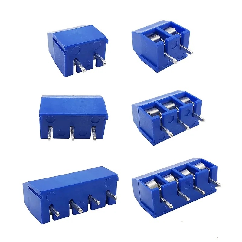 5-50Pcs KF301-2P KF301-3P 5mm PCB Screw Terminal Block KF301 2 Pin 3 Pin Wire Connector Straight Needle Blue