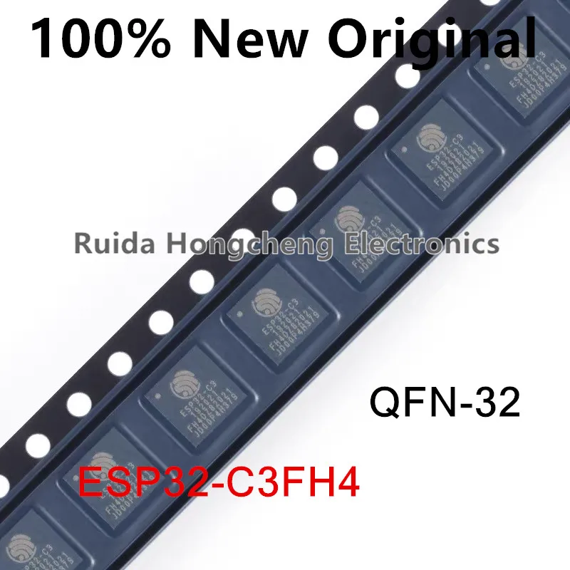 5-10PCS/LOT ESP32-C3FH4、ESP32-C3、QFN32、WiFi+Bluetooth dual-mode wireless communication chip 32-bit MCU