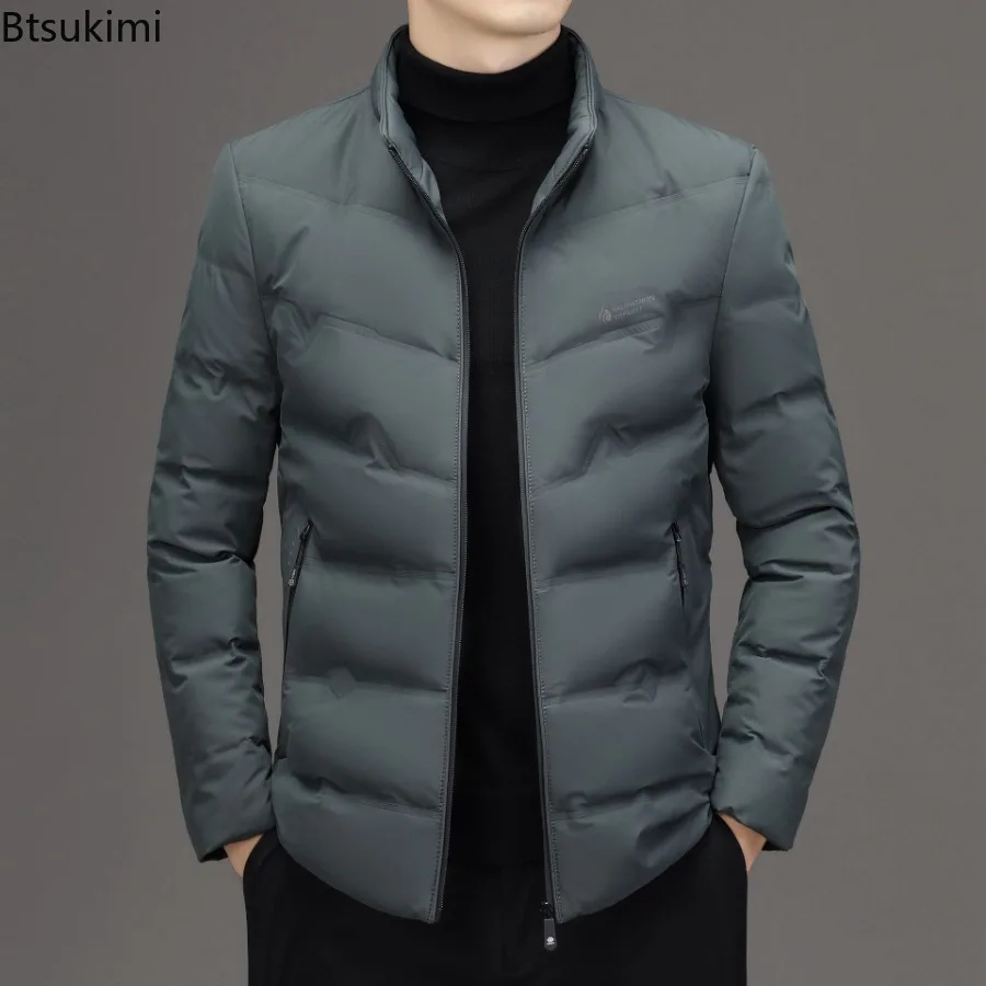 High Quality 2025 Autumn Winter Men's Bright Duck Down Jacket Business Casual Warm Puffer Coat Outwear Lightweight Down Clothing