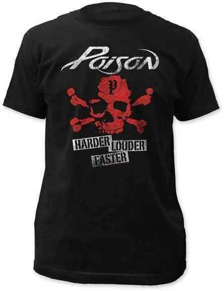 

POISON HARDER FASTER LOUDER ALBUM COVER MUSIC BAND ROCK MENS TEE SHIRT S-2XL