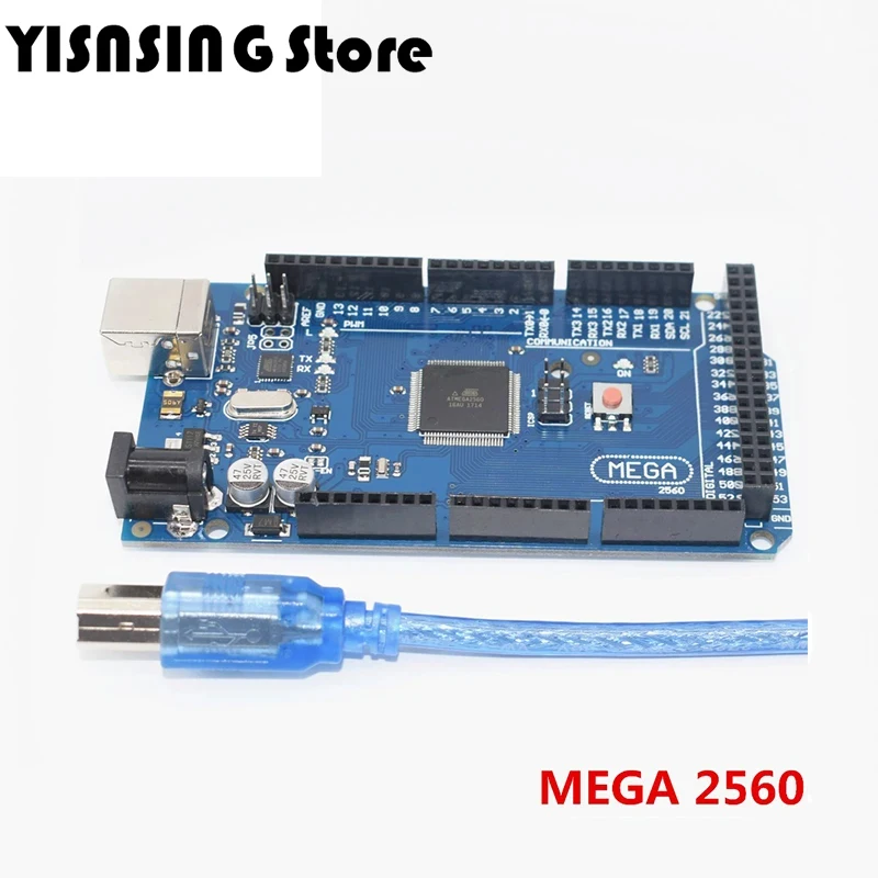 10pcs Mega 2560 R3 Mega2560 REV3 ATmega2560-16AU,ATMEGA16U2-MU Board USB Cable Compatible 10set