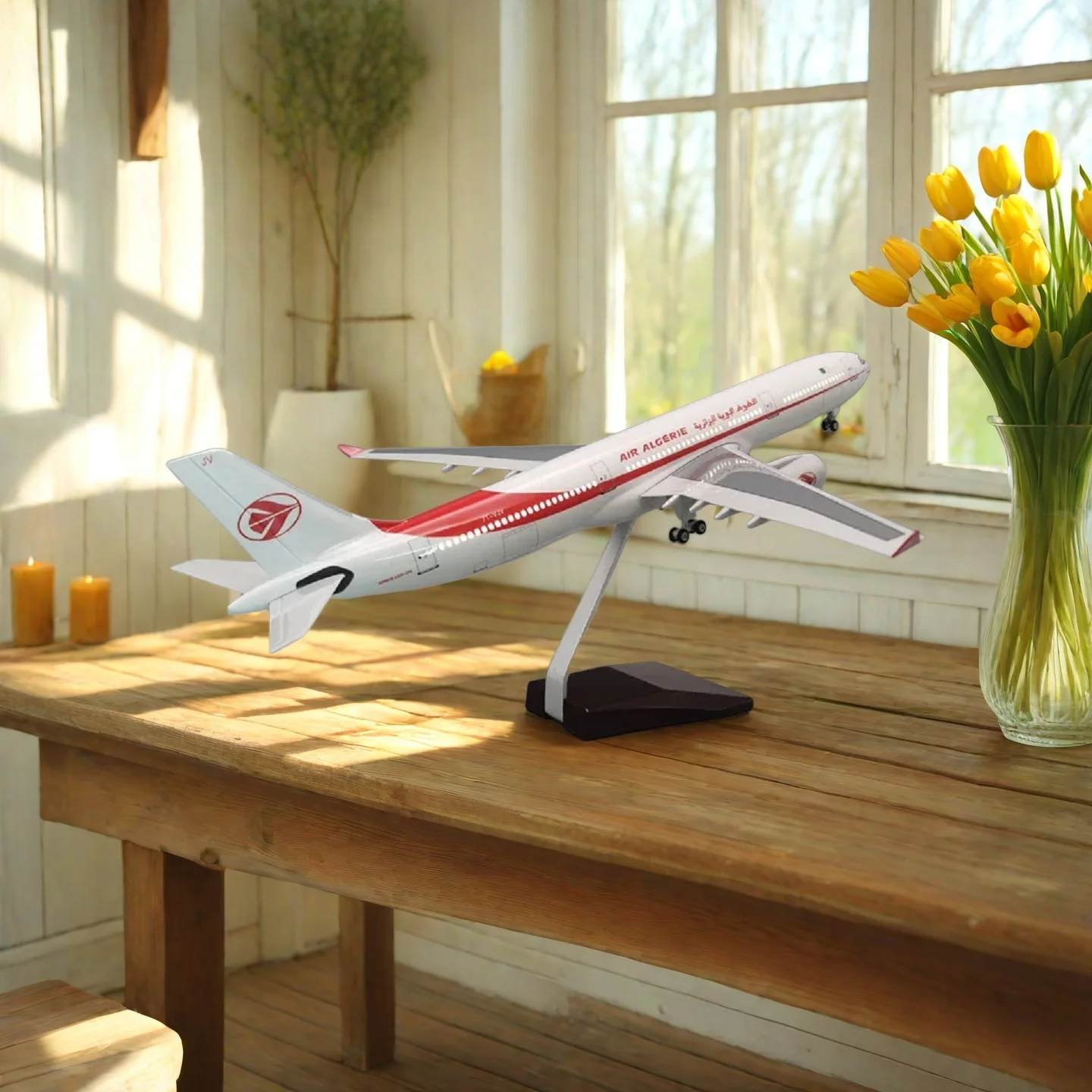 

47CM 1/85 Scale A330 Model Air Algerie Toy Planes Base Toys For Kids Model Airplane Airliner Display Stand Adult Boys Children