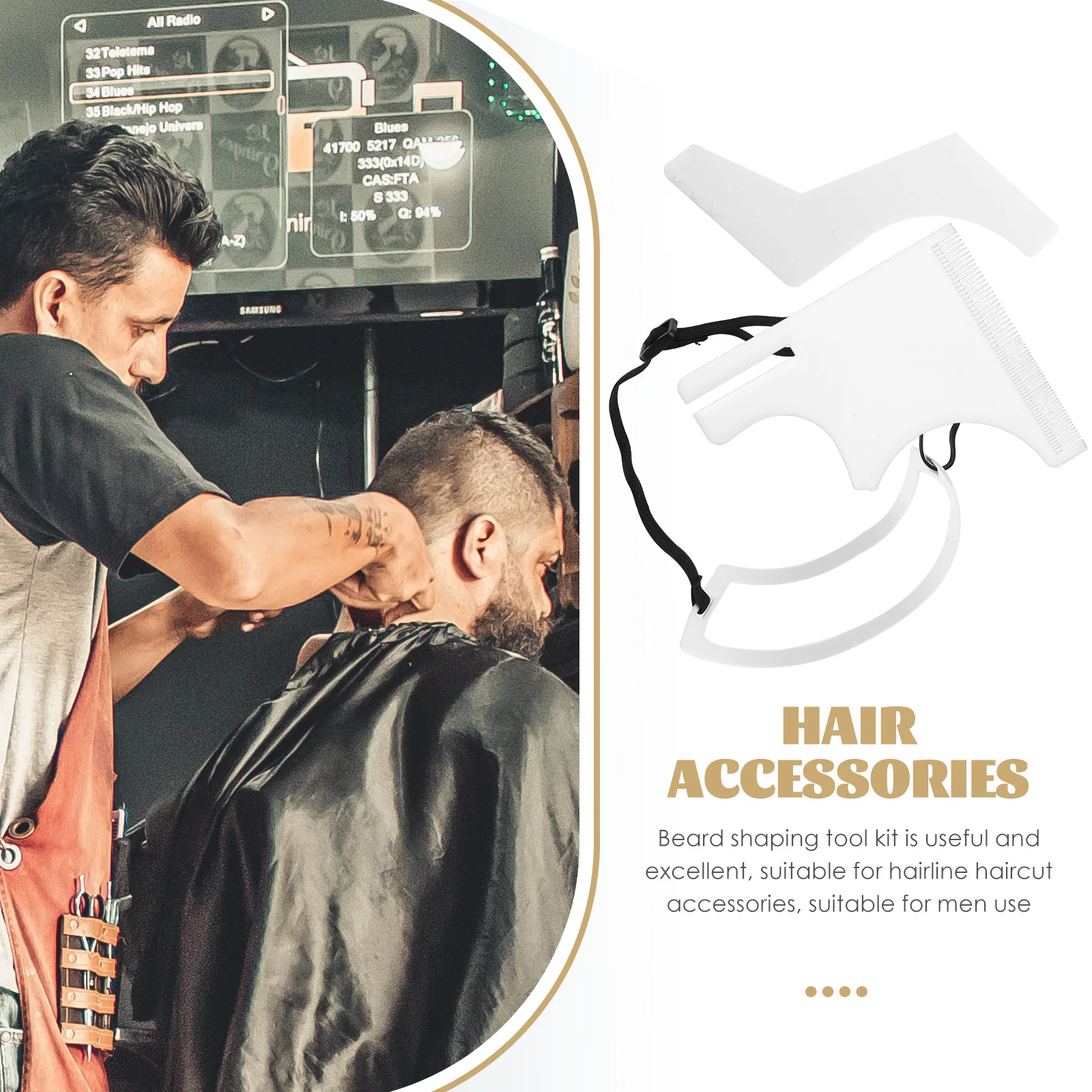 

Haircut Styling Beard Shaper Plastic Guide Tool for Men Haircut Shaping Tool Kit Neckline Template Hairline Kit