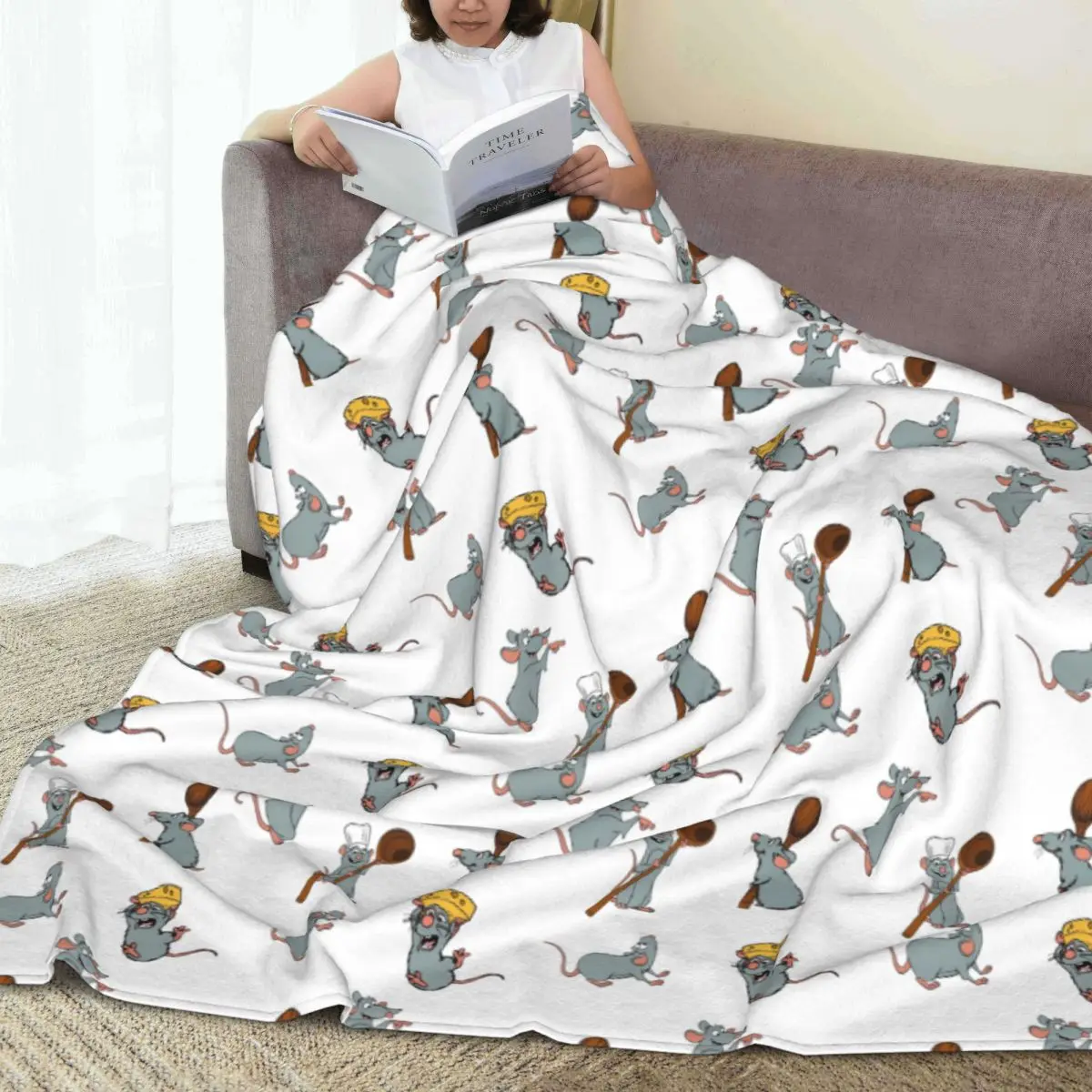 Remy Ratatouille Pack Blanket Soft Warm Flannel Throw Blanket Bedspread for Bed Living room Picnic Travel Home Sofa