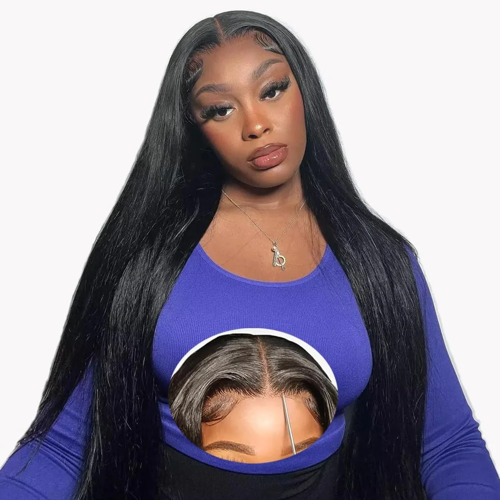 26 28 inch Straight Glueless Wig Human Hair Ready to Wear And Go Human Hair Wigs for Women Pre Plucked Natural Hairline No Glue