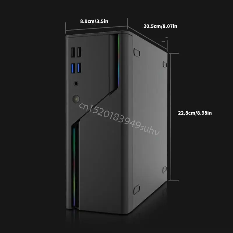 Mini Tower Metal Chassis Steel Construction يحفظ وضع مساحة سطح المكتب لمكتب صغير أو تلفزيون Stand Q81E #4