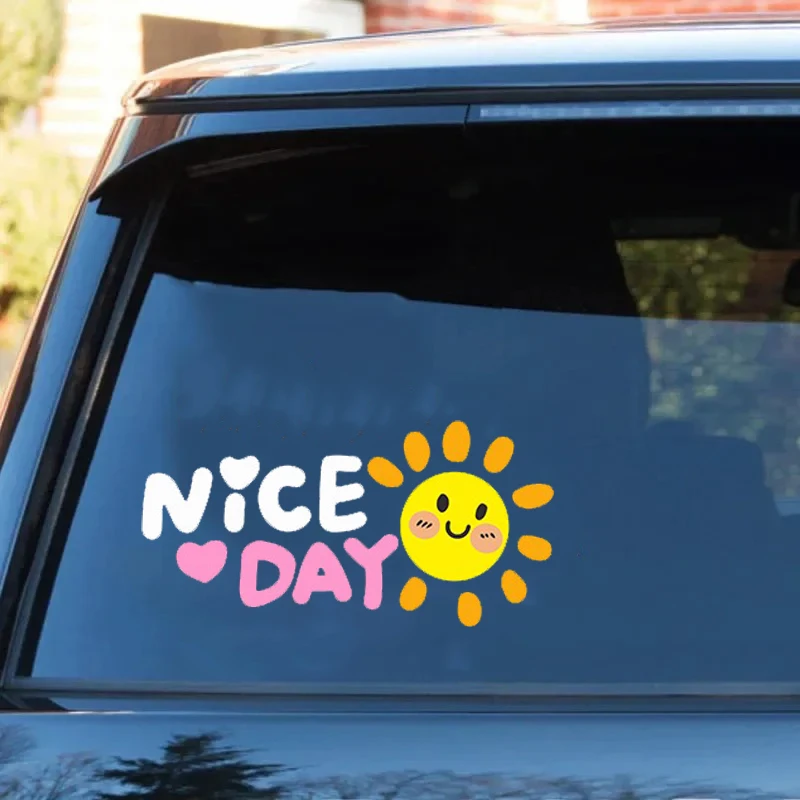 Sunflower Fun Nice Day Decorative Stickers for Cars Creative and Personalized Motorcycle Stickers Vinyl Decal Car Accessories view 5