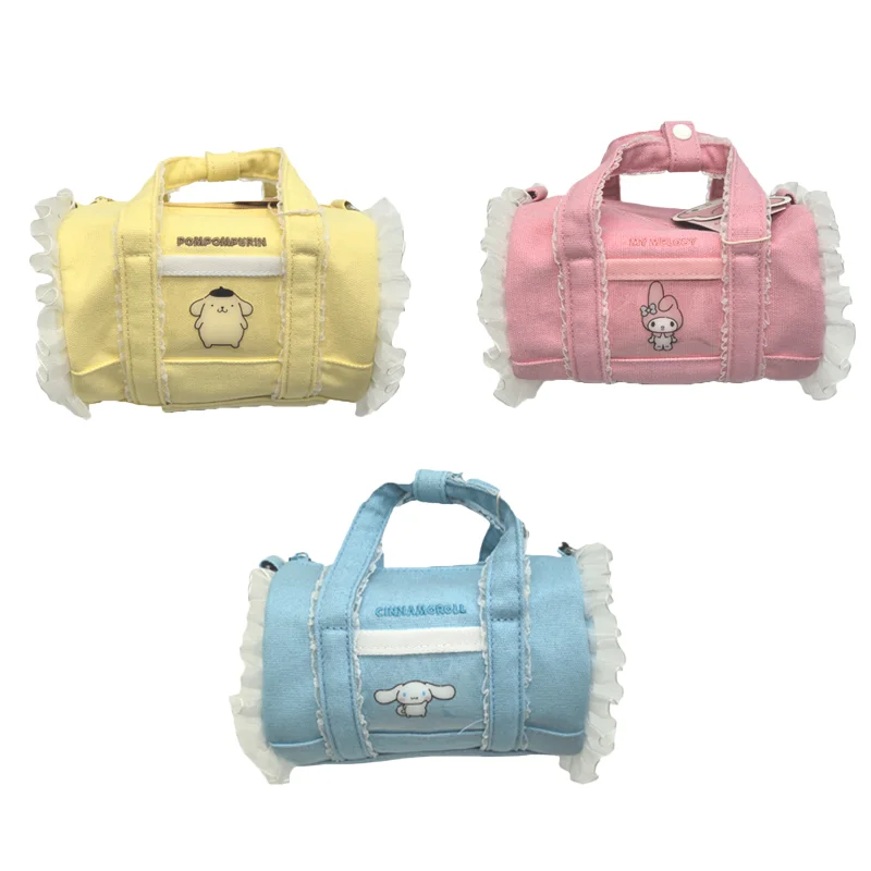 

Original Sanrio Characters My Melody Cinnamoroll Lace-Trim Handheld & Crossbody Bag 2-In-1 Kawaii Anime Shoulder Bag For Girls