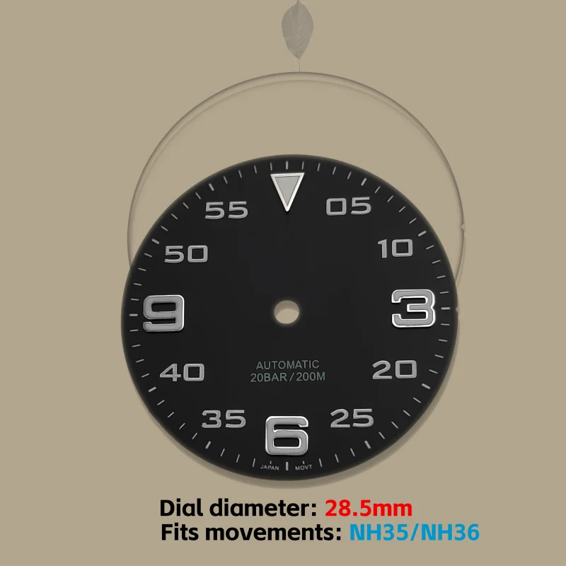 NH35/NH36-Uhrwerk, grün leuchtendes 28,5-mm-Zifferblatt, geeignet für NH35A-Uhrwerk, mechanische Uhr, DIY-Modifikationszubehör.