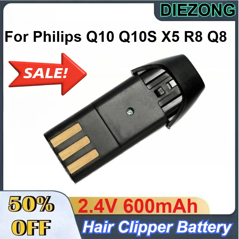 High-Capacity Replacement Battery 2.4V 600mAh for Philips Q10 Q10S X5 R8 Q8 Hair Clipper Batteries
