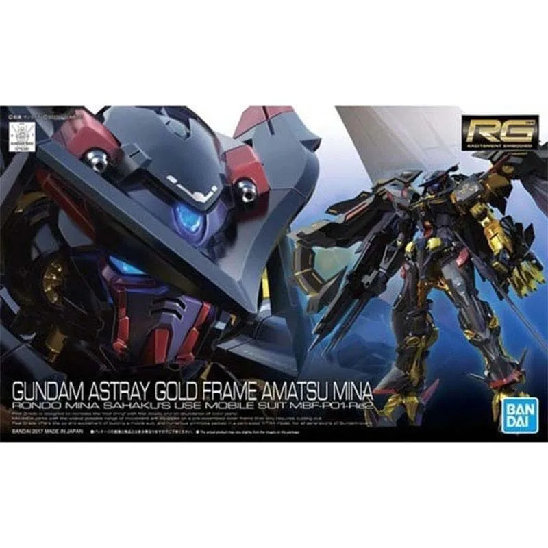 Bandai Figure Gundam Model Kit  Anime Figures RG Astray Gold Frame Amatsu Mina Mobile Suit Gunpla Action Figure Toys For Boys