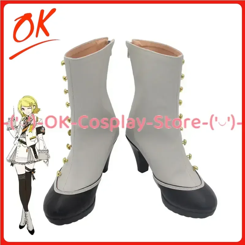 [Customized] Game Project Sekai Colorful Stage Anniversary Rin Cosplay Shoes Anime Roleplay Prop Halloween Party PU Leather Boot