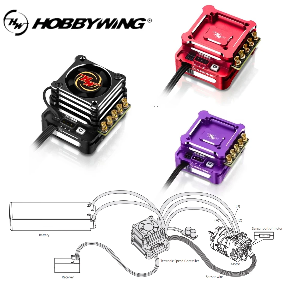 

HobbyWing XeRun Brushless Sensored ESC XD10 PRO 100A Speed Controller 2S 5-7.4V/5A BEC for 1:10 RC Drift Racing Car Upgrade Part