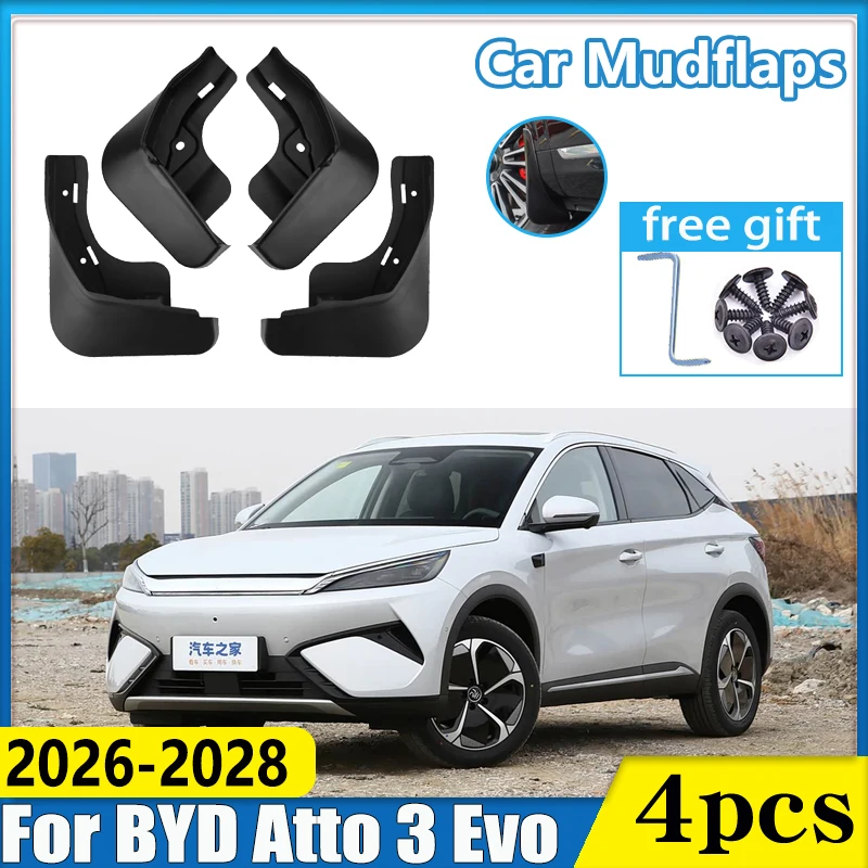 Auto-Kotflügel für BYD Atto 3 Evo 2026 Zubehör Yuan Plus SC2E 2027 2028 Schmutzfänger Auto-Spritzschutz Schmutzschutzbleche