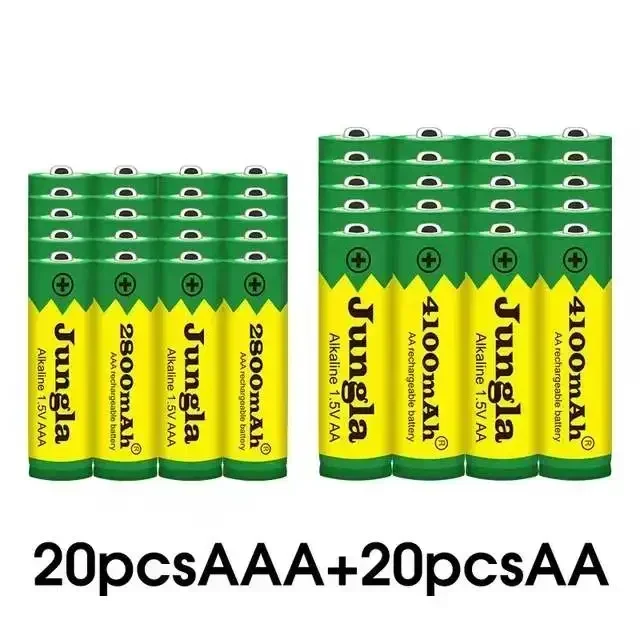 2023 New 1.5V AA 4100mAh Alkaline Battery + AAA 2800mAh Alkaline Rechargeable Battery Aa Aaa for Led Light Toy Mp3