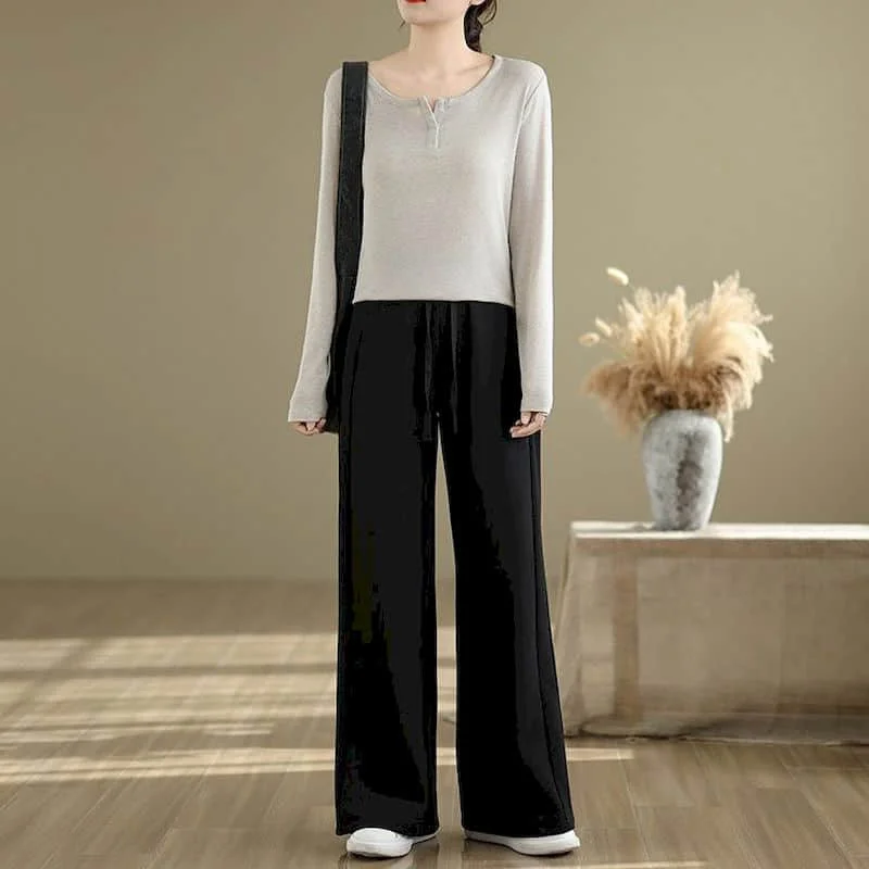 Pantalon sportif à jambes droites, décontracté, taille élastique, survêtement Vintage avec cordon de serrage, Style coréen, Streetwear, vêtements pour femmes